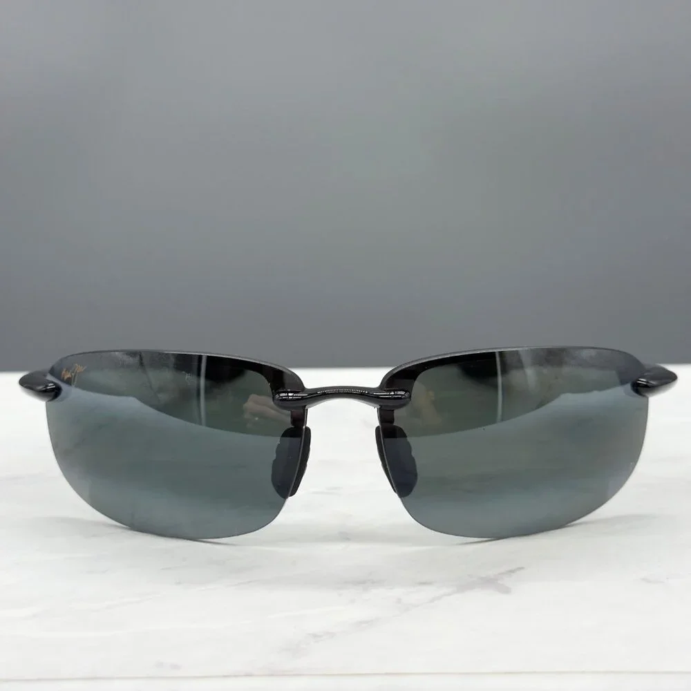 Maui Jim 407-02 Ho'okipa Sunglasses Gloss Black Frame Grey Polarized Lens